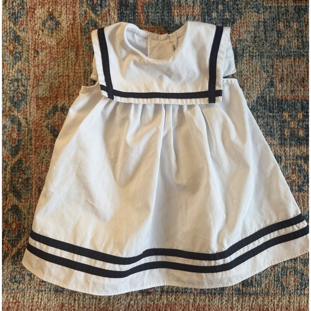 Nautical Baby Girl Dress Starting Out Size 12 Months Collared